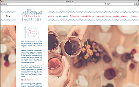 site internet restaurant Lacustre - cartes & menus