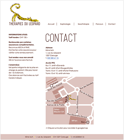 visuel site internet les th&eacute;rapies du l&eacute;opard contact